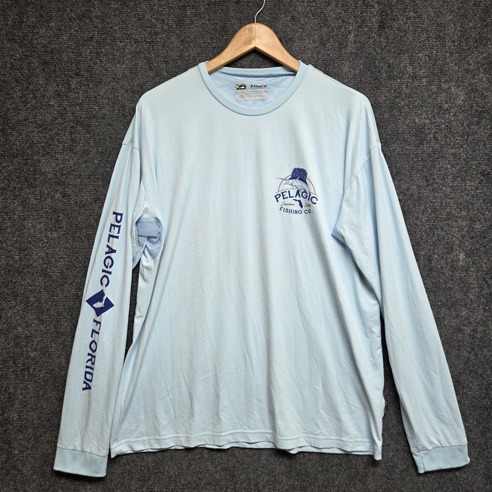 Pelagic Aquatek Shirt Womens XXL Blue Offshore Fishing Performance FLORIDA